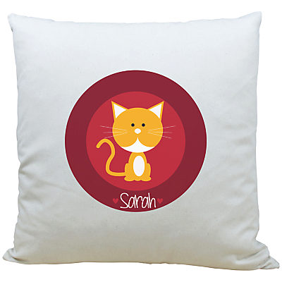 A Piece Of Personalised Cat Cushion, Red A Piece Of Personalised Cat Cushion, Red
